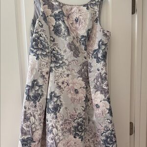 Adrianna Papell Floral Midi Dress - Pink and Gray